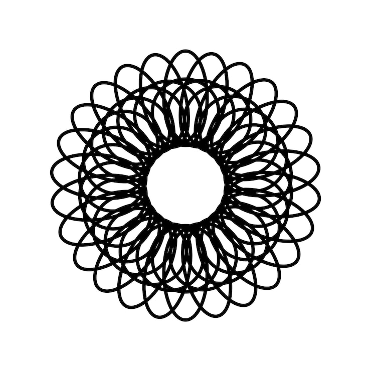 Vector circle radial motif icon