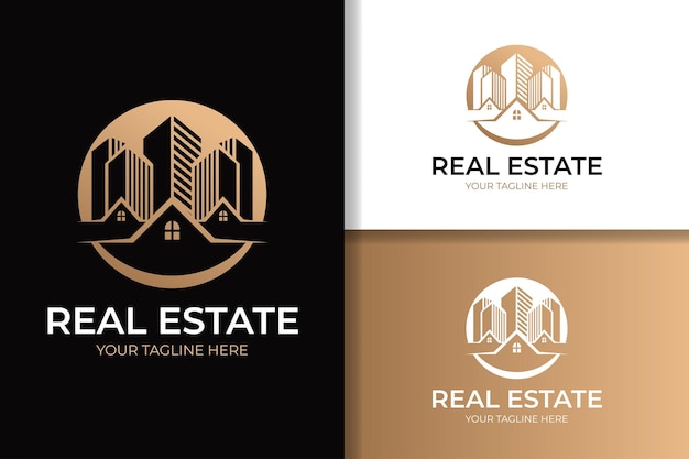 Modello di progettazione di logo di cerchio real estate