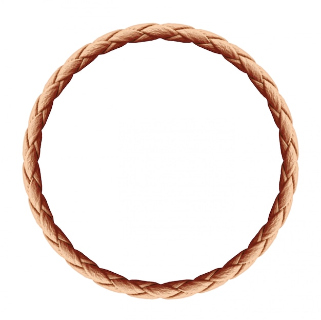Circle rope frame -Endless rope loop isolated on white