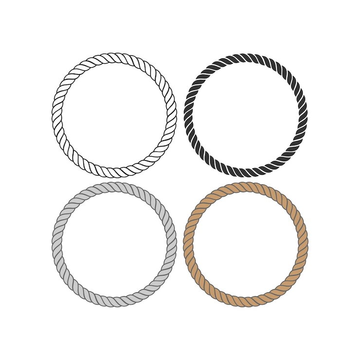 Vector circle rope icon on white background