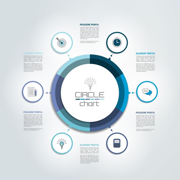 원형 원형 Infographic 차트 다이어그램 구성표