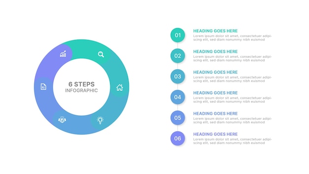 Circle Round Infographic Design Template with Six Options