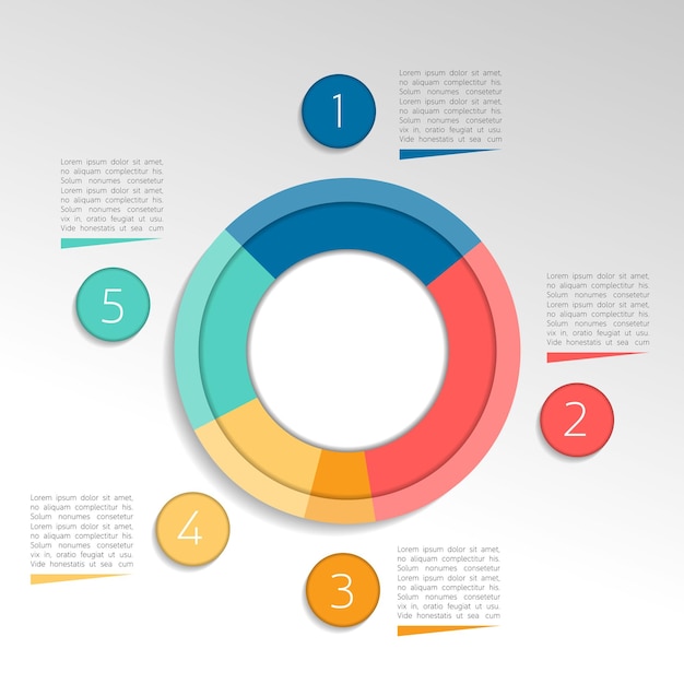 Vettore cerchio rotondo infografica grafico a torta grafico disegno vettoriale