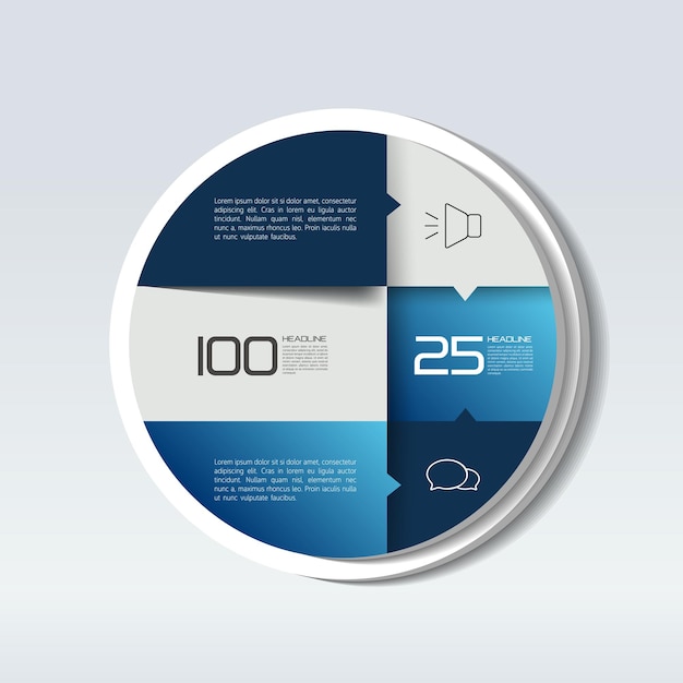 Circle round infographic Table concept Vector design