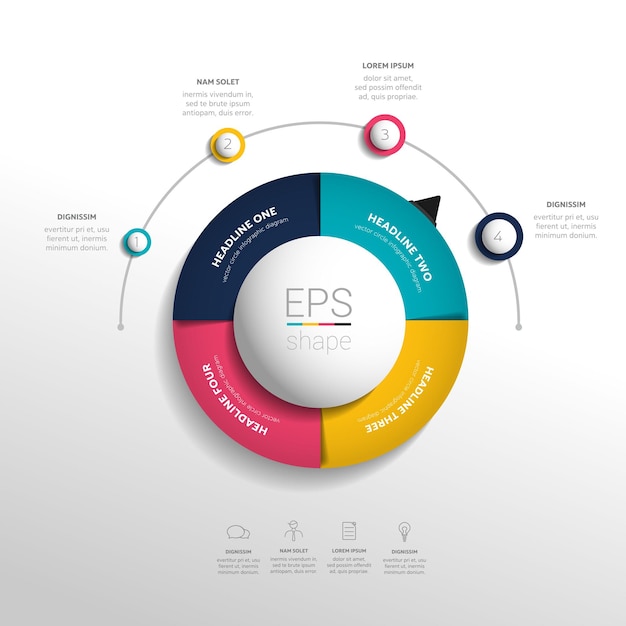 Circle round infographic Timeline concept Vector design