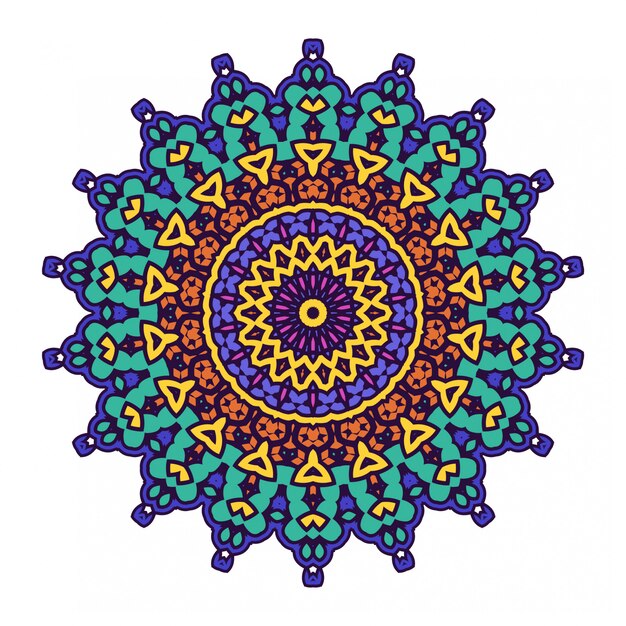 Circle round ornament with mandala style