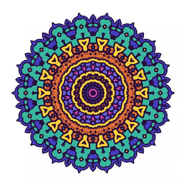 Circle round ornament with mandala style