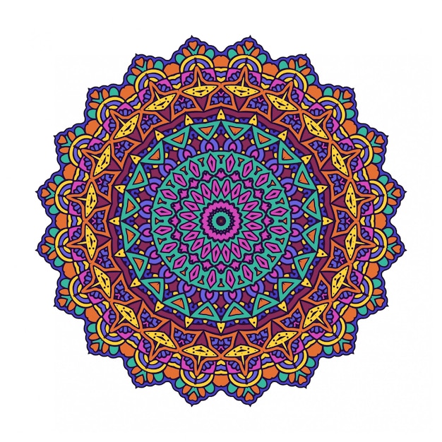 Circle round ornament with mandala style