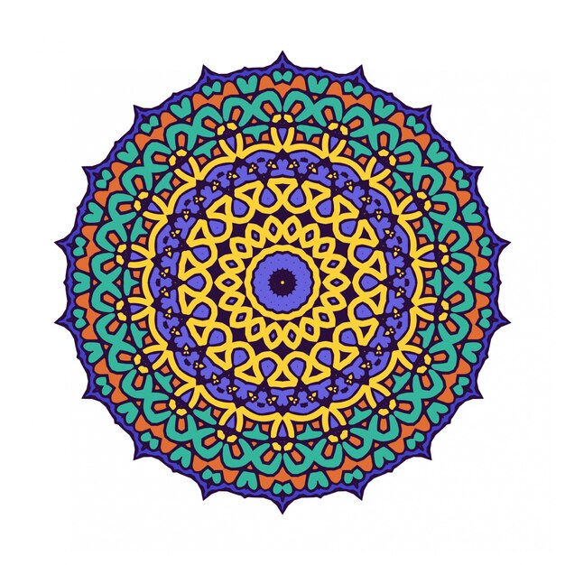 Circle round ornament with mandala style