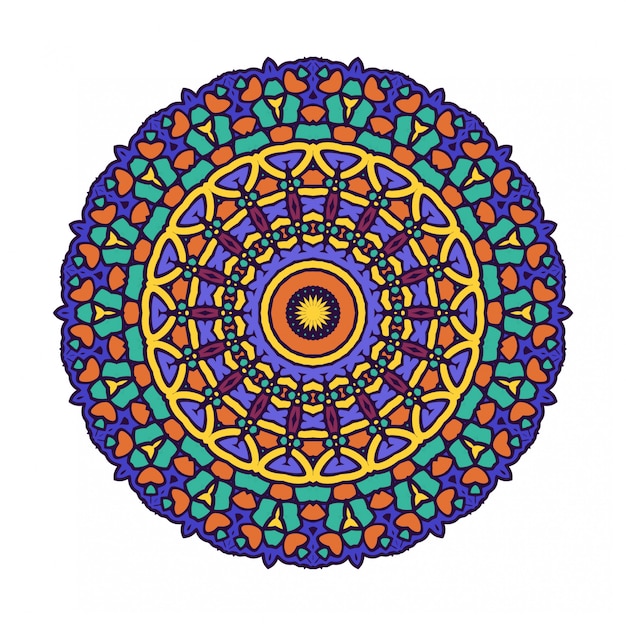 Circle round ornament with mandala style