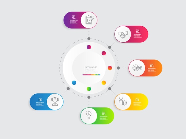 circle round steps timeline infographic element report background