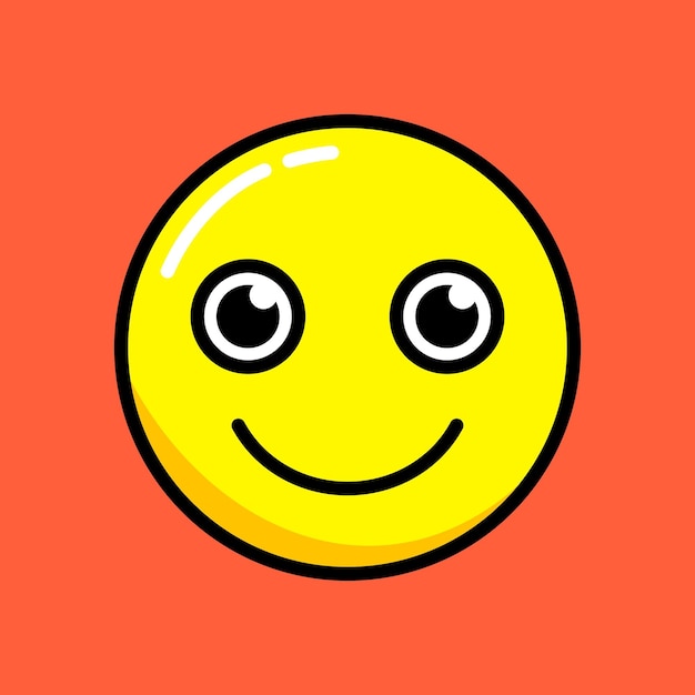 Vector circle shape cute emoticon