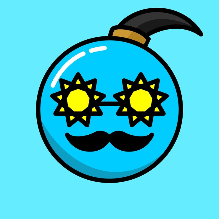 Vector circle shape cute emoticon