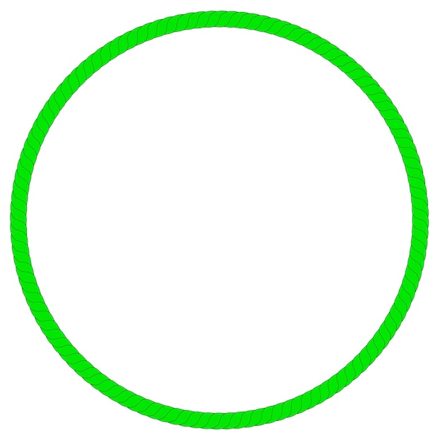 Circle shape, vector  frame from green rope for your element design