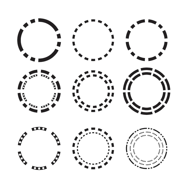 Circle shaped dotted dashed line in black color