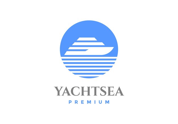 Vector circle and ship logos are suitable for cruise ship companies.