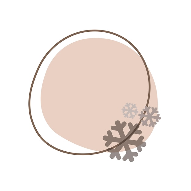 Cerchio semplicità buon natale emblema con fiocco di neve e linee cornice modello pastello nuovo anno