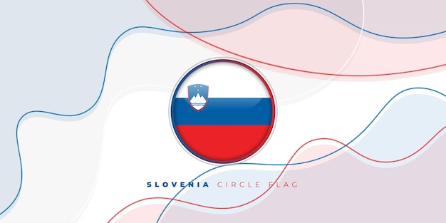スロベニア独立記念日の抽象的な背景を持つサークルスロベニアの旗