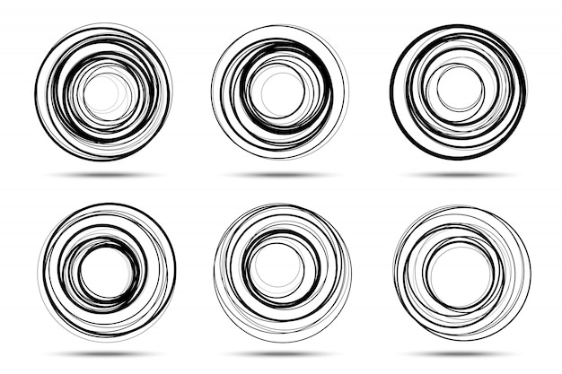 Set di frame a spirale del cerchio. vettore