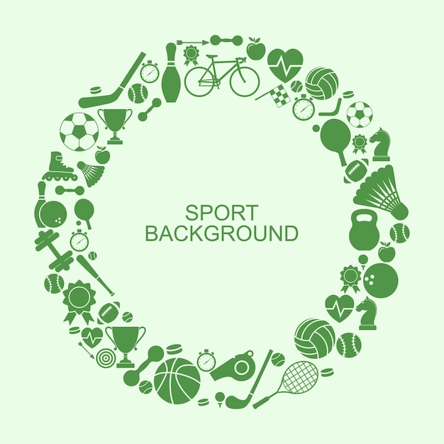 Vector circle of sports icons. sport concept, background. icons sports games. vector