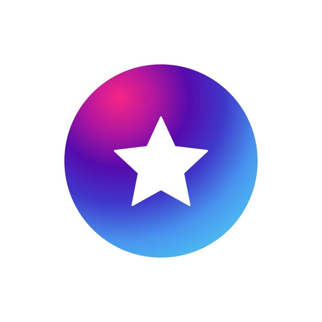 Circle star icon with gradient purple effect