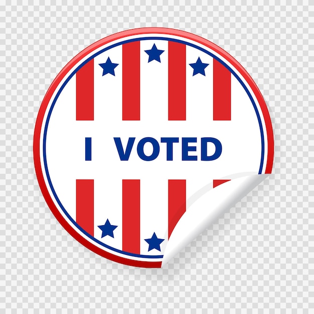 Vector circle sticker with i voted