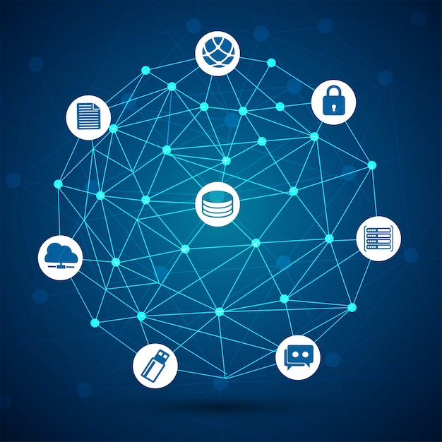 Circle style on block chain with background.