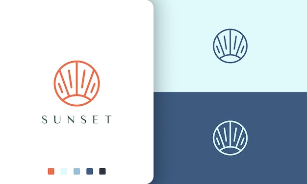 Circle sun or energy logo in unique and modern style