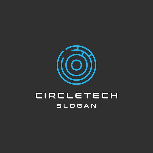 Circle tech logo icon design template