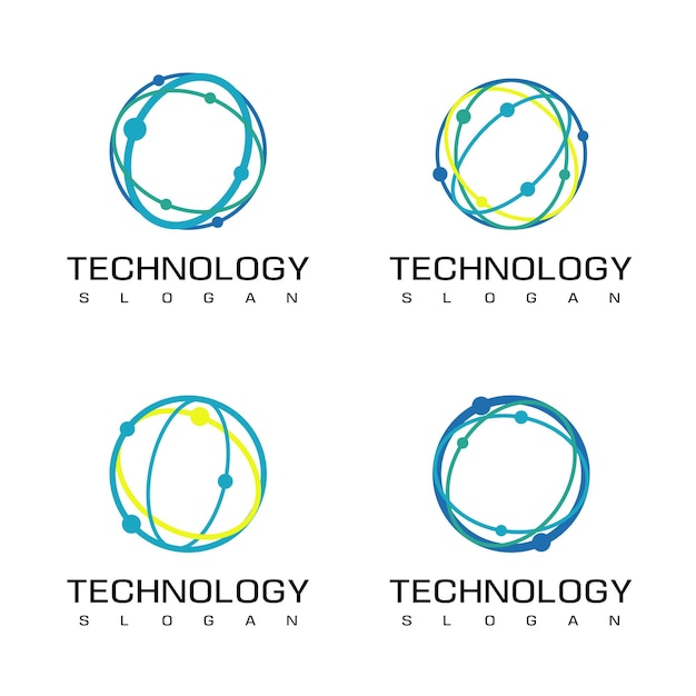 Vector circle technology logo design template