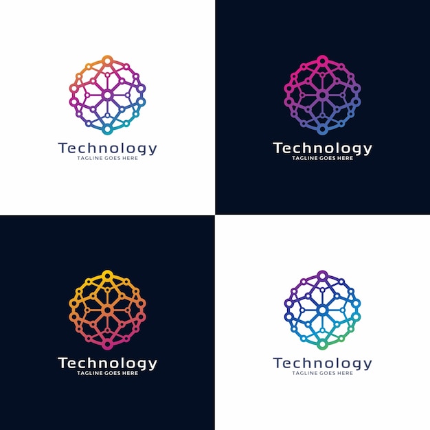 Vector circle technology logo design