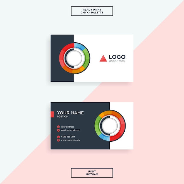 Vector circle template business card