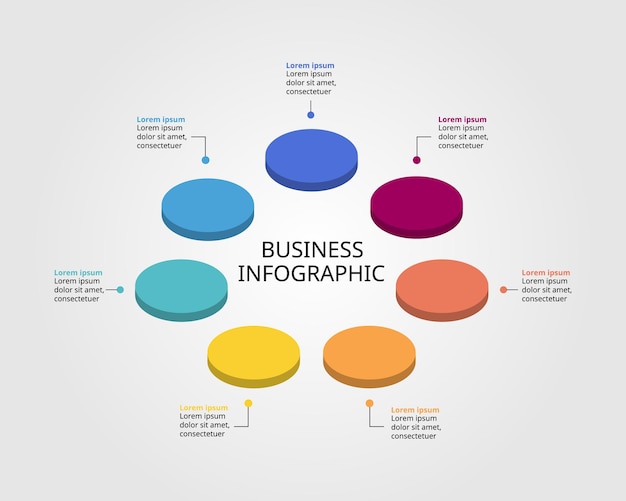 Circle template for infographic for presentation for 7 element