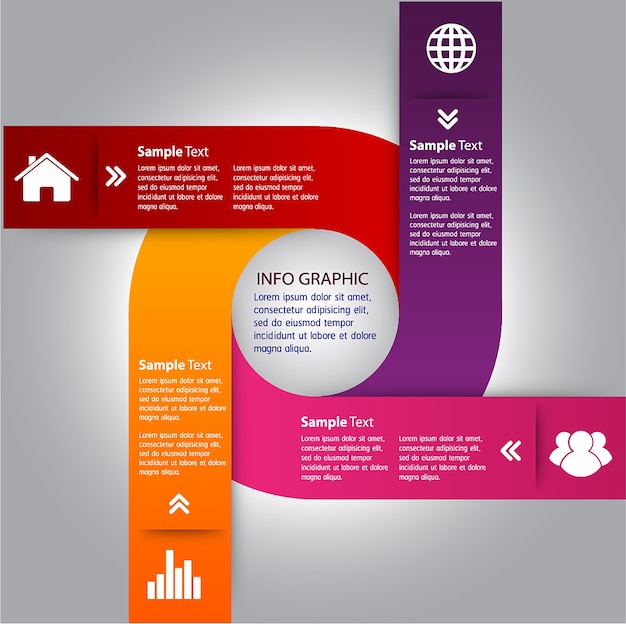 Circle text box template, banner infographic