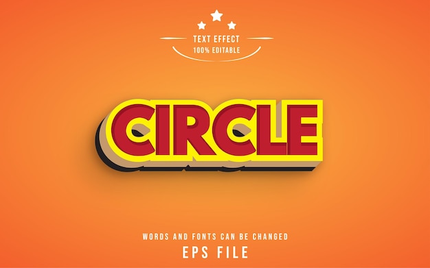 Vector circle text style effect editable suitable for headline title lettering etc