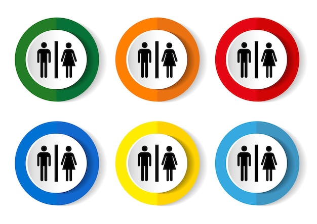 Vector circle toilet icon male and female vector