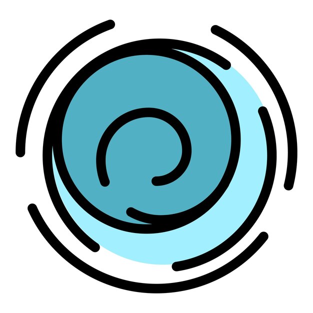 Circle tornado icon Outline circle tornado vector icon color flat isolated