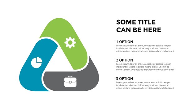 Circle triangle diagram vector infographic presentation template chart 3 options steps