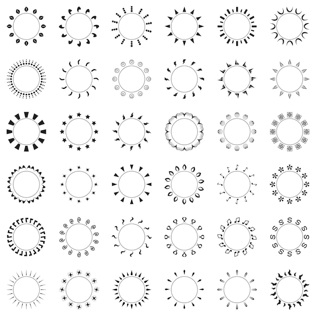 Circle various Sun Shapes