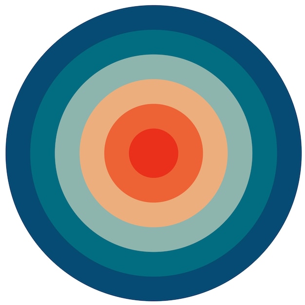 Vector circle vector illustration in retro style