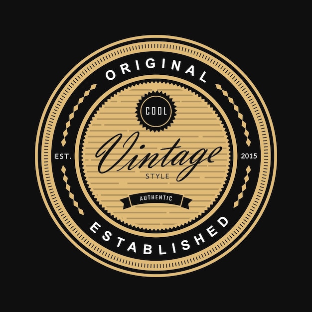 Circle vintage badge logo border western label retro vector illustration