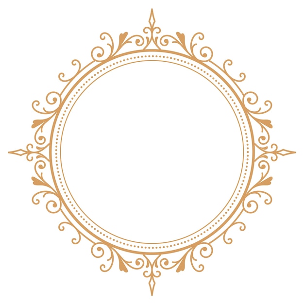 Vector circle vintage round frame flourish label vector