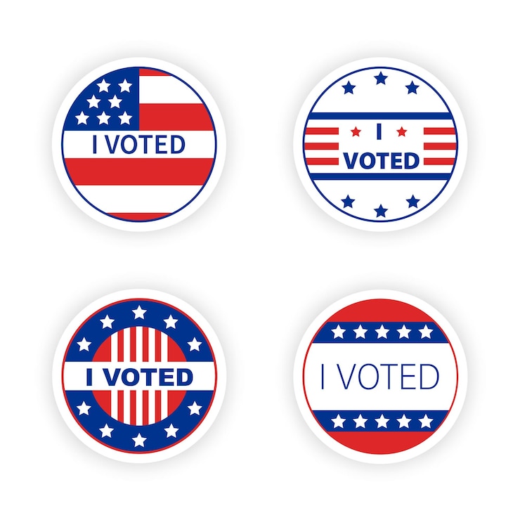 Vector circle voting label responsible voting