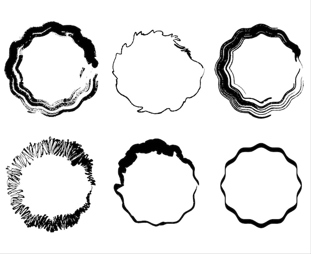 A circle wave frame drawn by a brush grunge