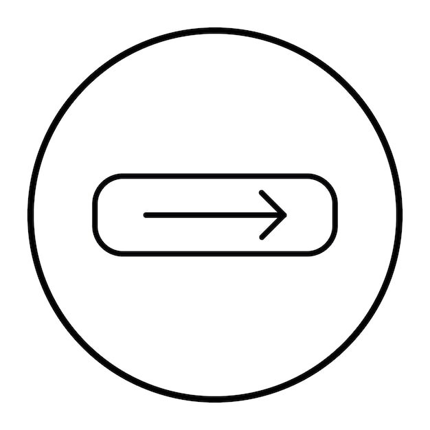 a circle with an arrow pointing to the right