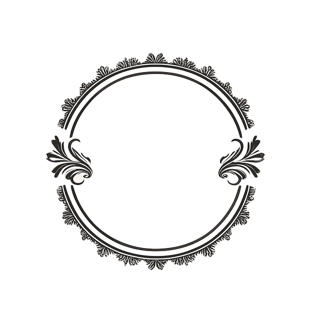 Vector a circle with a floral design on it