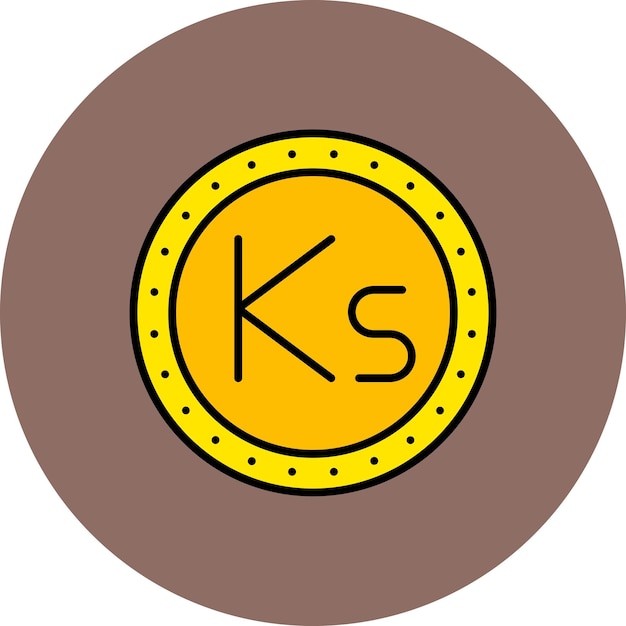 Vector a circle with the letter k on it is on a brown background