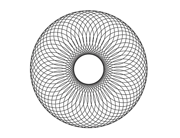 Vector a circle with the lines drawn in the center