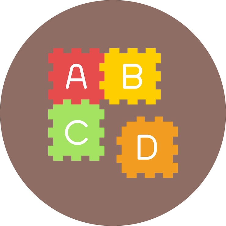 Vector a circle with a multicolored letter on it