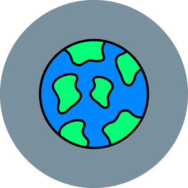 Vector a circle with the word  earth  on it